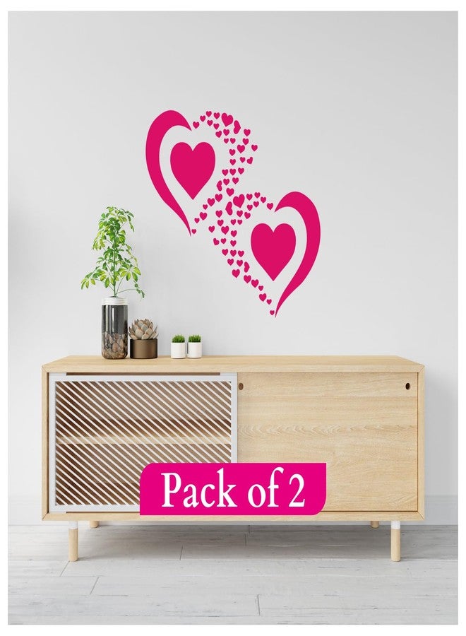 StenCart Love Heart Pack of 2 Stencil for Wall Painting Home DIY Reusable Wall Stencil Design for Wall Decoration (16-inch x 24 inch) - Combo of 2 - Image 1